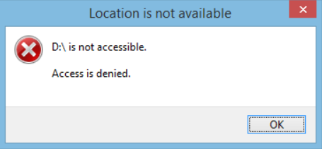 error de acceso denegado al disco duro externo
