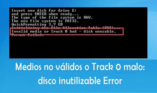 Medios no válidos o Track 0 malo: disco inutilizable Error