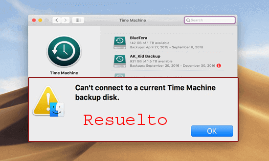 Arreglar Tiempo Máquina No poder Encontrar Respaldo Disco en Mac