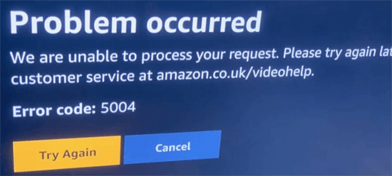 código de error 5004 de Amazon Prime