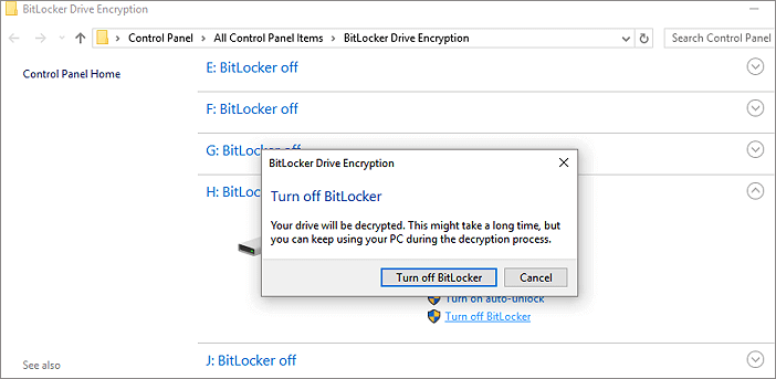 desactivar la partición de BitLocker en Windows1