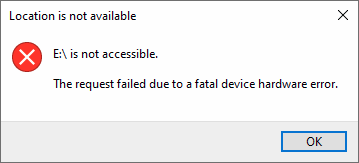 La solicitud falló debido a un fatal dispositivo hardware error