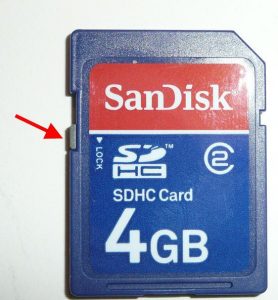 bloqueo de la tarjeta de memoria / SD