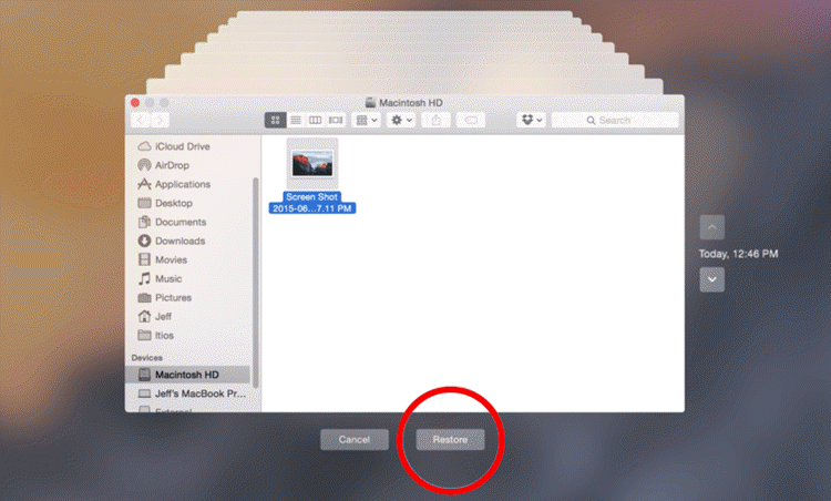 recuperar archivos borrados de Basura Mac usando Volver