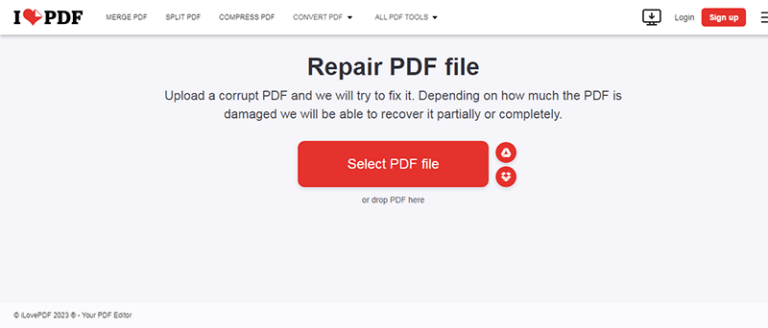 reparar un archivo PDF dañado en línea