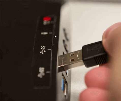 Dispositivo USB sobre el estatus actual detectado